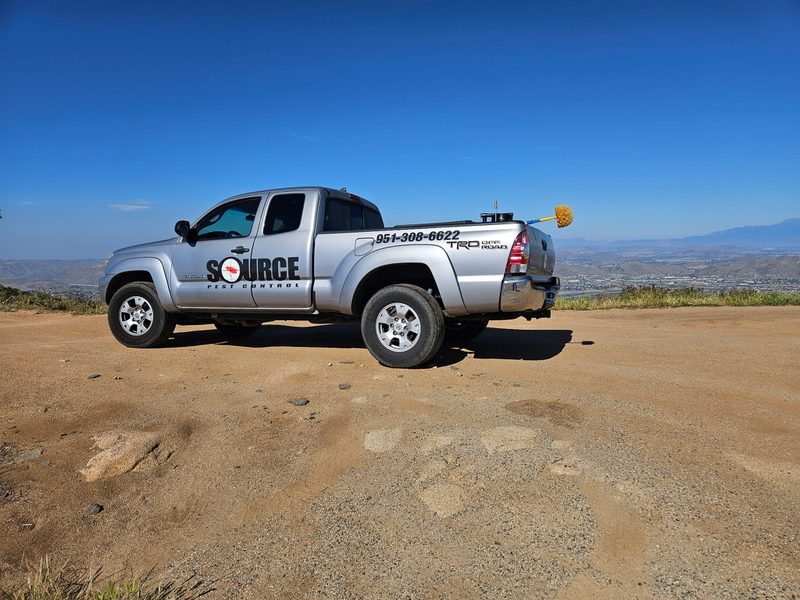 Source Pest Control service truck in the hills above Temecula